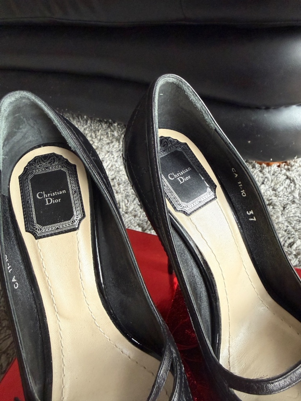 Authentic Christian Dior Black Leather Pumps – Size 37 - Picture 8 of 9